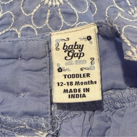 Baby Gap Blue Daisy Embroidered Cotton Sundress Toddler 12–18M - Picture 3 of 5